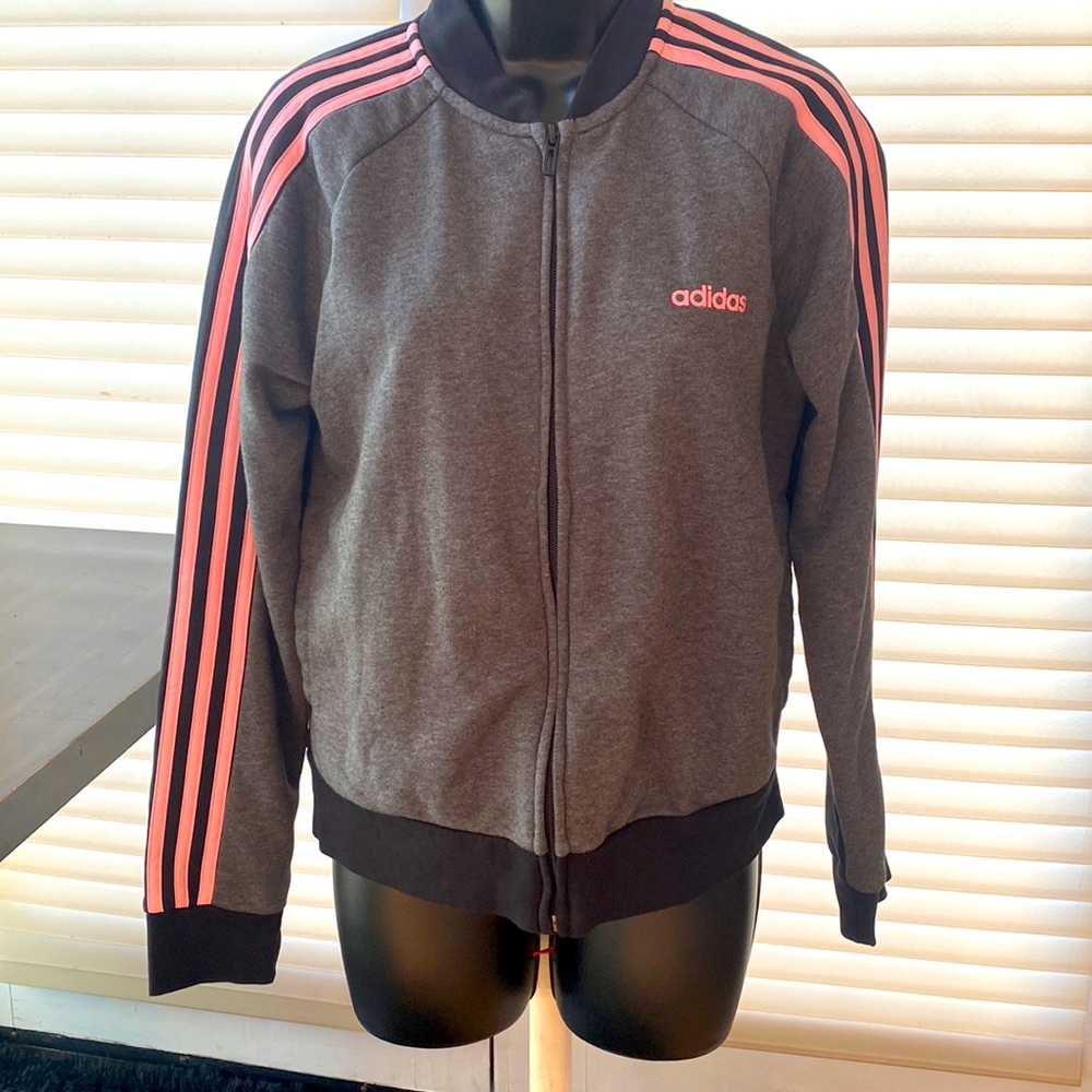 adidas climalite pink grey and black jacket M